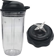 Replacement Combo Easy Twist Extractor Blade with jar 32oz cup and to go lid for NutriBullet Pro 1000 Single-Serve Blender 1000W&amp;Blender Combo: NBF70500/ZNBF30400Z/ZNBF30500Z/NBF50400(3, 1x32oz cup)