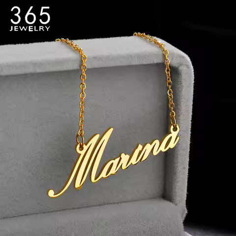 365 Custom Name Multiple Design Stainless Steel Necklace Statement Jewelry Women Girls Personalized 