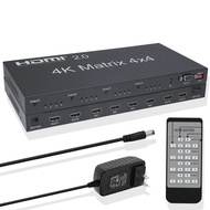 4k HDMI Matrix 4X4 Matrix HDMI Switch Splitter 4K@60Hz RS232 IR Remote 3D Downscaling HDMI 2.0 HDCP 