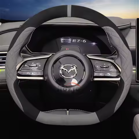 Suede Leather Car Steering Wheel Cover for Mazda EZ6 2024 2025 6e 2026 Car-styling Auto Accessories