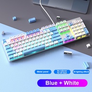 GK410 Mixed LED Light Mechanical Keyboard 104 Keys Gaming Keyboard RGB Backlit Hot-Swappable Wired K