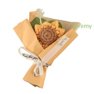 JEREMY1 Knitted Flower, Daisy Creative Crochet Flower Bouquet, Handmade Crafts Artificial Mini Croch