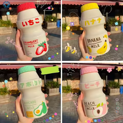 480ml Plastic Water Bottle Drinking Bottle Shape Cute Kawaii Milk Shaker Bottle