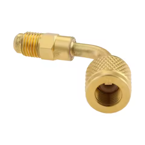 1PC Brass 1/4" LH Female To RH Male SAE Fitting Thread 85 Degree A2L R32 R454B Adapter for Refrigera