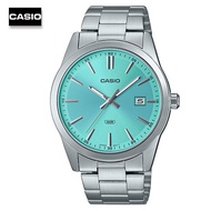 Velashop นาฬิกาข้อมือผู้ชายคาสิโอ CASIO Standard สายสแตนเลส หน้าปัดสีฟ้า รุ่น MTP-VD03D-2A3UDF MTP-V