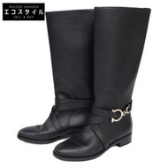 二手 Salvatore Ferragamo Gancini SARAH 長靴，6 碼。