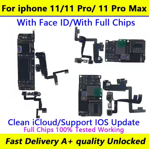 Working Board For iPhone 11/11Pro Motherboard With Face ID Unlocked Logic Board Clean Free iCloud Fo