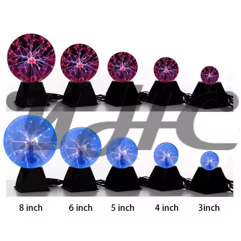 YHC 3/6/8 Inch USB plug Sound Control Magic Plasma Ball Lamp LED Light Touch Glass Plasma magic ball