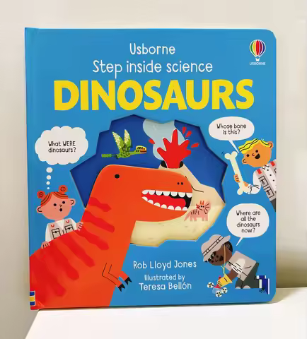 Usborne Step inside Science Dinosaurs English Educational Picture Flap Book Children Learning Board 