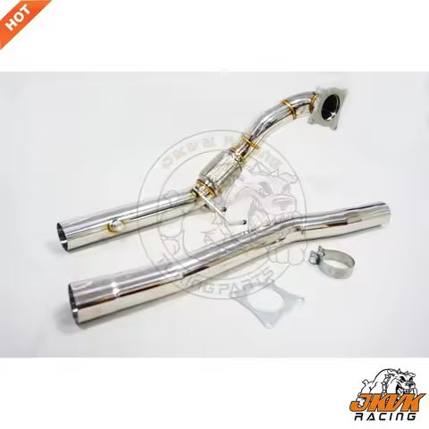 JKVK RACING SS304 Exhaust Downpipe 76mm High Flow For MK6 R A3 8P S3 TTS 1.8L 2.0L TFSI Catless Down