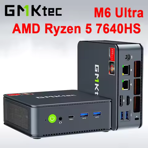 GMKtec M6 Ultra AMD Ryzen 5 7640HS Mini PC Windows 11 Pro 2*DDR5 4800Mhz 2*PCle 3.0 NVMe SSD Desktop