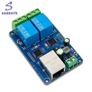Modbus RTU 2-CH Network Relay Module Wired Ethernet LAN Control MCU W5500 /IP Protocol