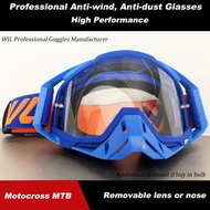 WJL แว่นกันลมสำหรับขี่มอเตอร์ไซค์, ใหม่ล่าสุดหน้ากากทางวิบาก MX แว่นตากีฬาสกีสำหรับขี่มอเตอร์ไซค์แว่นตาจักรยานสกปรก