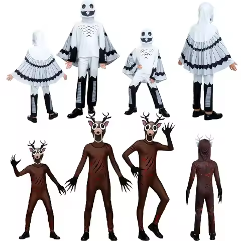 Hot Children Adult Cosplay 99 Nights Forest Deer Outfit 3D Print Cosplay Costume Halloween Carnival 