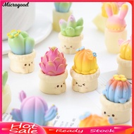[MIC]☆Mini Cute Resin Cactus Figurine Miniature Potted Plant Ornament Small Artificial Fake Cacti Pl