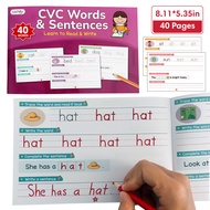 Phonics CVC Words Tracing Practice Book for Kids Baby Homeschool Handwriting Vocabulary & Sentence E