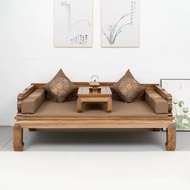 Household Tatami Antique Single Zen Carving New Chinese Style Solid Wood Arhat Bed Arhat Bed Old Elm