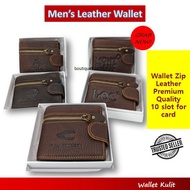 Men's Leather Wallets Fold Wallet With Box Zipper  Beg Duit Money Clip Dompet Raya Wallet Kulit Lelaki Hadiah Hantaran