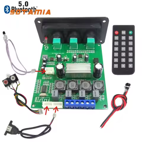 SOTAMIA Bluetooth 5.0 Amplifier Board 2x50W TPA3116D2 Sound Hifi Power Amplifiers Audio Stereo Mini 