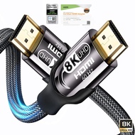 Kabel HDMI dengan Logo Persatuan Kabel 48Gbps 8K60Hz untuk Kabel Sambungan HD Video Tayangan TV Komp