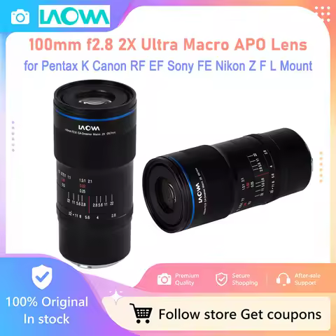 Laowa 100mm f2.8 2X Ultra Macro APO Lens Full Frame Camera Lens for Pentax K Canon EF Sony FE Canon 