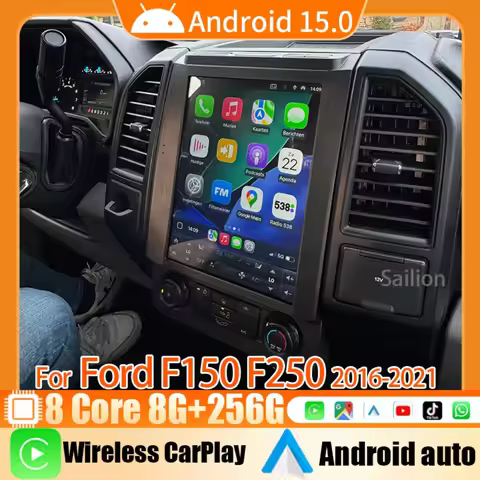 NEW Wallpaper Android15 Car Radio For Ford F150 F250 2016 2017 2018 2019 2020 2021 12.1" GPS Navigat
