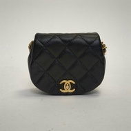 CHANEL 黑色31開金扣馬鞍包mini單肩包肩背包