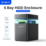 ORICO DS Series 5 Bay 3.5 inch USB Hard Drive Enclosure Magnetic-type SATA to USB3.0/Type-C HDD Case With 12V6.5A Power 80TB Capacity（DS500U3）