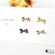 316L Medical Steel Soft Ribbon Bow Fine Needle Lock Earrings Ear Bone Single Price Artis A631 02