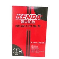 20inch Kenda inner tube 20x1.25/1.5 FV 60L Presta Valve Java Zelo Velo mini 20 inch x 1.25 1.5 suitable for 406 451