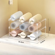 e99store Stackable Clear Water Bottle Rack | Kitchen & Fridge Organizer for Bottles & Drinks Wine Ra