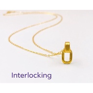 24k Hk gold pendant w/18k saudi gold necklace