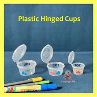 100pcs Plastic Hinged Cup (1oz 2oz 3oz 4oz)