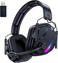 Vakedy HW12 Wireless Gaming Headset with Microphone 2.4GHz Bluetooth Gaming Headphones Wireless of D