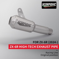 Motorcycle Exhaust Slip on For ZX6R ZX-6R 2024-2026 Line Stainless Muffler