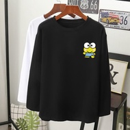  keroppi grafik baju lengan panjang plus size muslimah perempuan wear longsleeves t-shirt 100%cotton oversize