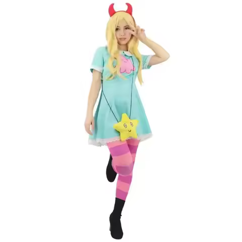 ABC123WENAM Girl's Princess Butterfly Cosplay Costume Green Women's Halloween Anime Party Star Dress