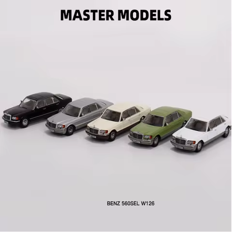 Diecast Scale 1:64 Master S-class 6th 560EL W126 Static Alloy Car Model Metal Vehicle Collection Gif