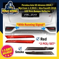 Perodua Axia SE Advance 2014 / Myvi Icon 1.3 2015 / Alza Facelift 2018 Dynamic Rear Bumper Reflector With Signal