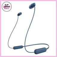 Sony Wireless Earphones WI-C100: Bluetooth Compatible 25 Hours Stamina IPX4 Splashproof DSEE Blue WI