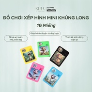 16-piece mini dinosaur puzzle toy - square puzzle game for 4-6 year olds