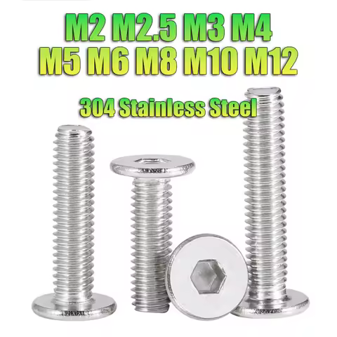 CM Hex Hexagon Socket Ultra Thin Super Low Flat Wafer Head Screw M2 M2.5 M3 M4 M5 M6 M8 M10 M12 304 