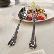 Knife Fork 410 Stainless Steel Spoon Household ins Eating High-Value Korean Wide-Handled Drinking So