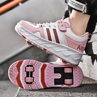 Xongt four-wheeled Heelys roller shoes wheel shoes boy girl kids adult outdoor sports roller skates 
