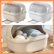 XIANGK 1Pcs Storage Container Rack Dish Bowl Storage Box Plastic With Drainage Cutlery Organizers Durable Flexible Drain Cupboard