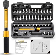 YIYEIE 50Pcs Master Bike Torque Wrench Set, 1/4 Inch Drive, 10-220 IN.LB (1-24.9 Nm), Inch Pound Cli
