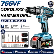 🔥24H Shipped🔥Cordless Drill Set 766VF Electric Screwdriver Impact Hammer Drill Rechargeable Hand Dri