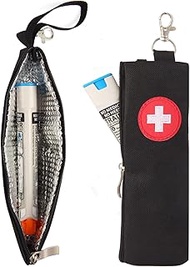 GENCAM EpiPen Carrying Case, 2 Pack Emergency Medical Bag with Carabiner, Medicine Bag for EpiPens, 