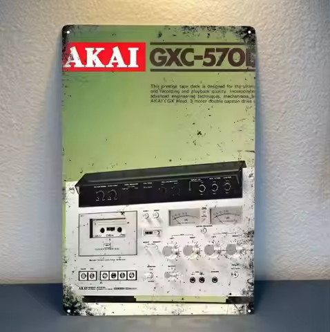 Akai Tape Deck Vintage Stereo Audiophile Hi-Fi Metal Poster -20x30cm Tin Sign -aluminum