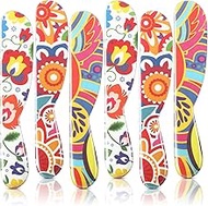 6 Pieces Melamine Butter Spreader Plastic Butter Spreader 6 Inch Fun Vibrant Colorful Butter Knife Versatile Butter Knife Spreader For Cream Cheese, Jelly, Mayo, Frosting, Sandwich (Floral Style)